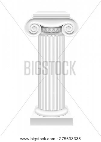 ?apital of ancient column isolated on white. 