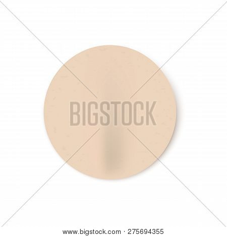 Vector Illustration Of Badly Glued Beige Blank Round Stick In Realistic Style.