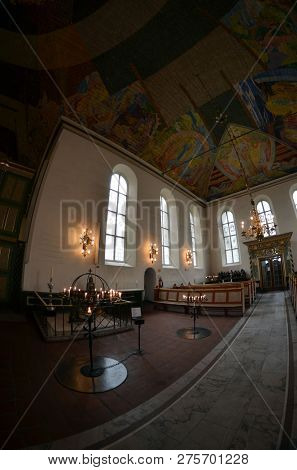 Oslo Cathedral or The Domkirken church, main church for Church of Norway. June 17,2018. Oslo,Norway