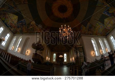 Oslo Cathedral or The Domkirken church, main church for Church of Norway. June 17,2018. Oslo,Norway