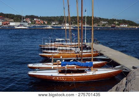 Marina of the Norwegian fishing town Hvaler . June 19,2018. Hvaler,Norway