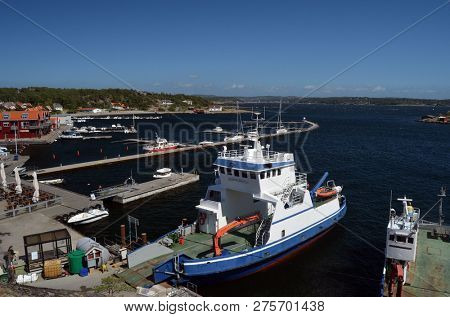 Marina of the Norwegian fishing town Hvaler . June 19,2018. Hvaler,Norway