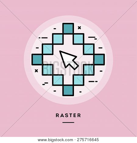 Raster, Flat Design Thin Line Banner, Usage For E-mail Newsletters, Web Banners, Headers, Blog Posts