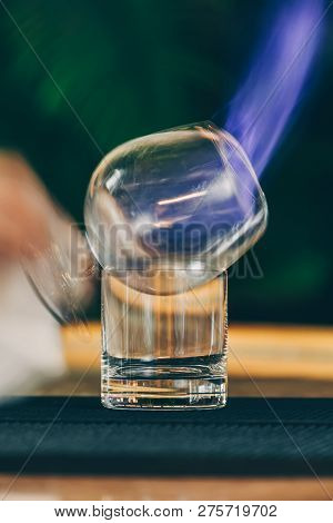 Sambuca Cocktail At The Bar Stand. Luxury Vacation Concept