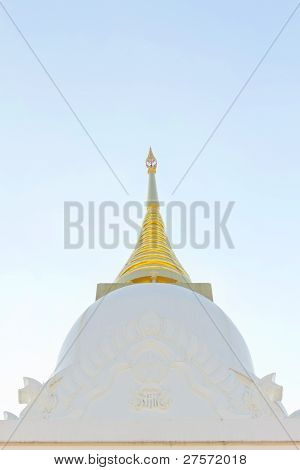 White Pagoda In A Temple Thailand