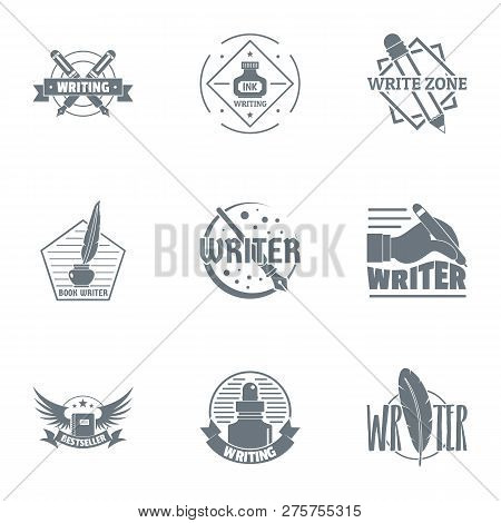 Scriptwriter Logo Set. Simple Set Of 9 Scriptwriter Logo For Web Isolated On White Background