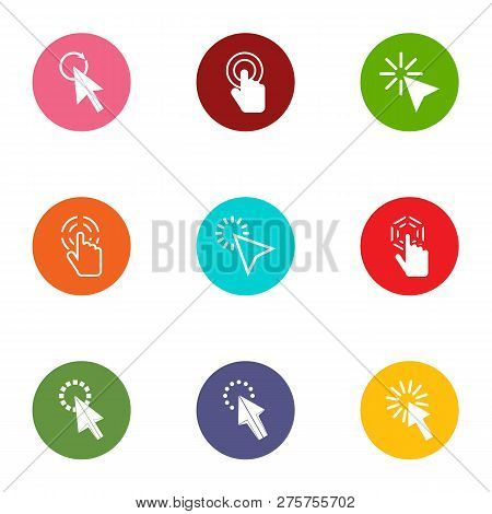 Clickthrough Icons Set. Flat Set Of 9 Clickthrough Icons For Web Isolated On White Background