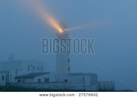 Rua Reidh Leuchtturm im Abendlicht, Schottland