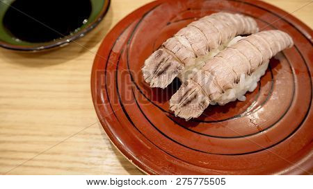 Shako Sushi. It Is Japanese Food Made From Raw Crayfish.