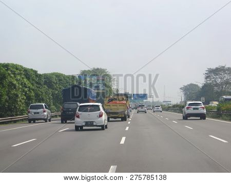 Tangerang, Indonesia - June 24, 2018: Traffic On Jakarta-merak Toll Road.