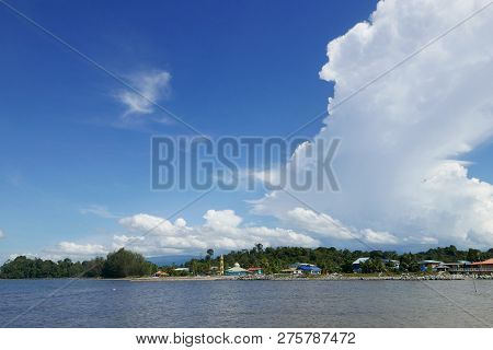 Small Village Nearby The Sea. Lawas Sarawak Malaysia