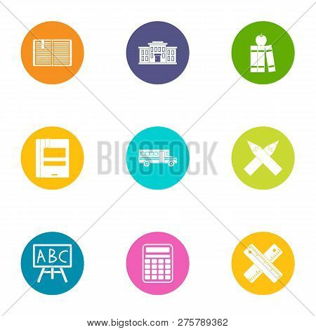 Book Day Icons Set. Flat Set Of 9 Book Day Icons For Web Isolated On White Background