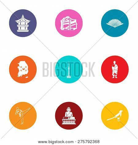 Karateka Icons Set. Flat Set Of 9 Karateka Icons For Web Isolated On White Background