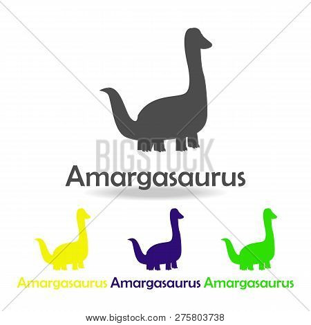 Amargasaurus, Dinosaur Colored Icon. Can Be Used For Web, Logo, Mobile App, Ui, Ux