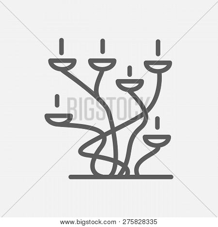 Candelabrum Icon Line Symbol. Isolated Vector Illustration Of Candelabrum Icon Sign Concept For Your