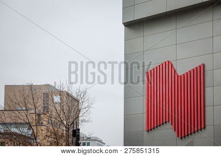 Montreal, Canada - November 6, 2018: Logo Of The National Bank Of Canada, On Their Headquarters For 
