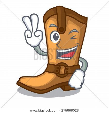 Two Finger Cowboy Boots Isolated In The Mascot