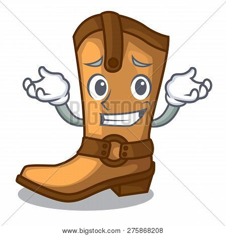 Grinning Cowboy Boots Isolated In The Mascot