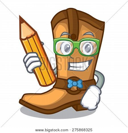 Student Cowboy Boots Isolated In The Mascot