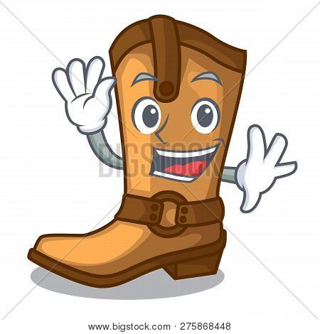 Waving Cowboy Boots Isolated In The Mascot