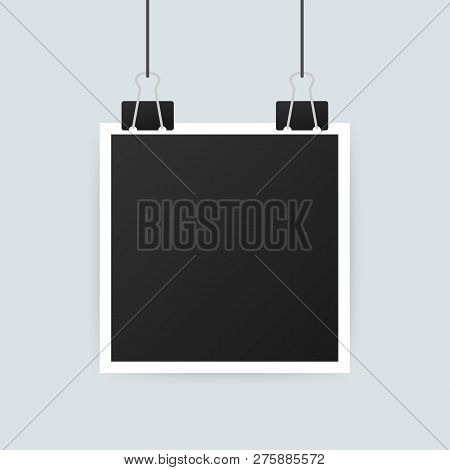 Photo Frame Mockup Design. Realistic Photograph With Blank Space For Your Image.  Vector Stock Illus
