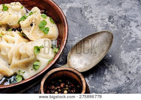 Ukrainian Pelmeni On Plate
