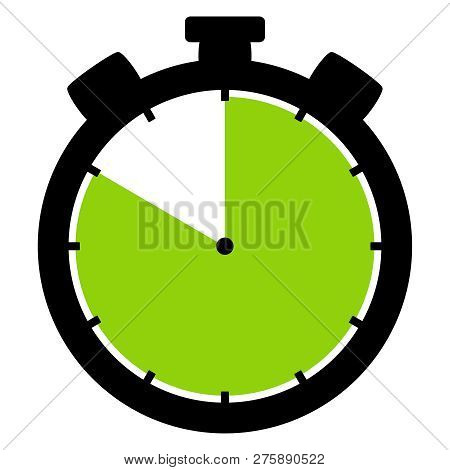 Isolated Stopwatch Icon Black Green Shows 50 Seconds 50 Minutes Or 10 Hours