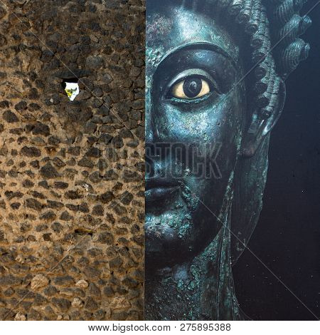 Pompeii, Italy - June 15, 2017: The Large Exhibition Pompei Ei Greci Pompeii And The Greeks ( Pompei