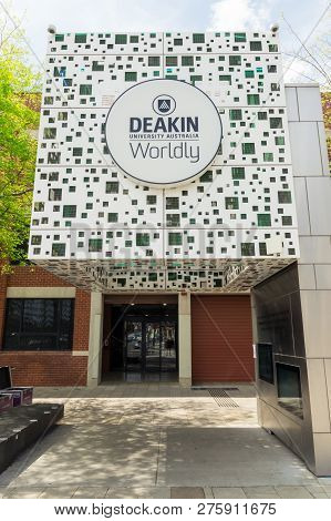Geelong, Australia - October 14, 2018: Deakin University Is A Public University With Multiple Campus
