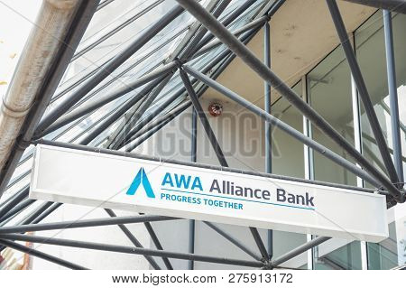 Geelong, Australia - October 14, 2018: Awa Alliance Bank, Formerly The Point Henry Credit Co-operati
