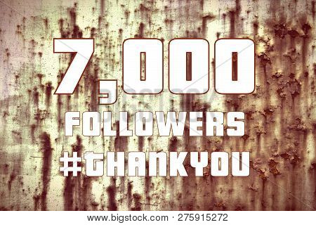 7000 Followers Sign - Social Media Milestone Banner. Online Community Thank You Note. 7k Likes.