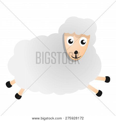 Running Sheep Icon. Cartoon Of Running Sheep Icon For Web Design Isolated On White Background