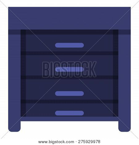 Blue Nightstand Icon. Cartoon Of Blue Nightstand Icon For Web Design Isolated On White Background