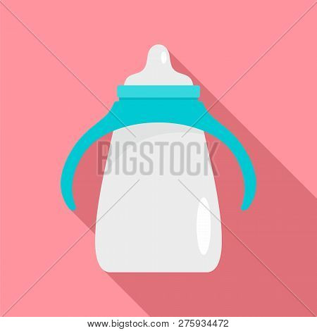 Milk Sippy Cup Icon. Flat Illustration Of Milk Sippy Cup Icon For Web Design