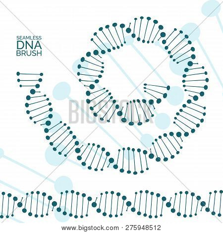 Human Dna Chain Or Genome Helix Molecule Seamless Lines