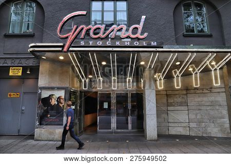 Stockholm, Sweden - August 22, 2018: Grand Cinema In Norrmalm District, Stockholm, Sweden. Stockholm