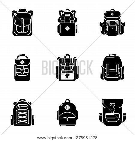 Packsack Icons Set. Simple Set Of 9 Packsack Icons For Web Isolated On White Background