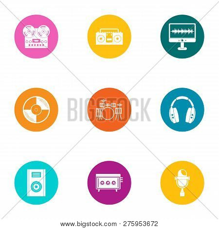 Overhear Icons Set. Flat Set Of 9 Overhear Icons For Web Isolated On White Background
