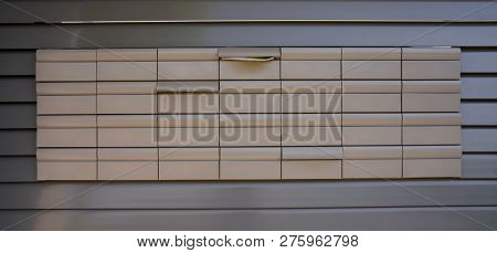 Mailboxes pattern background in gray beige colors