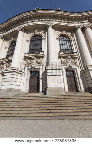 Sofia, Bulgaria - March 17, 2018: Facade Of University Of Sofia St. Kliment Ohridski, Bulgaria