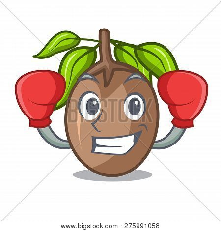 Boxing Sapodilla Fruit On The Character Bowl