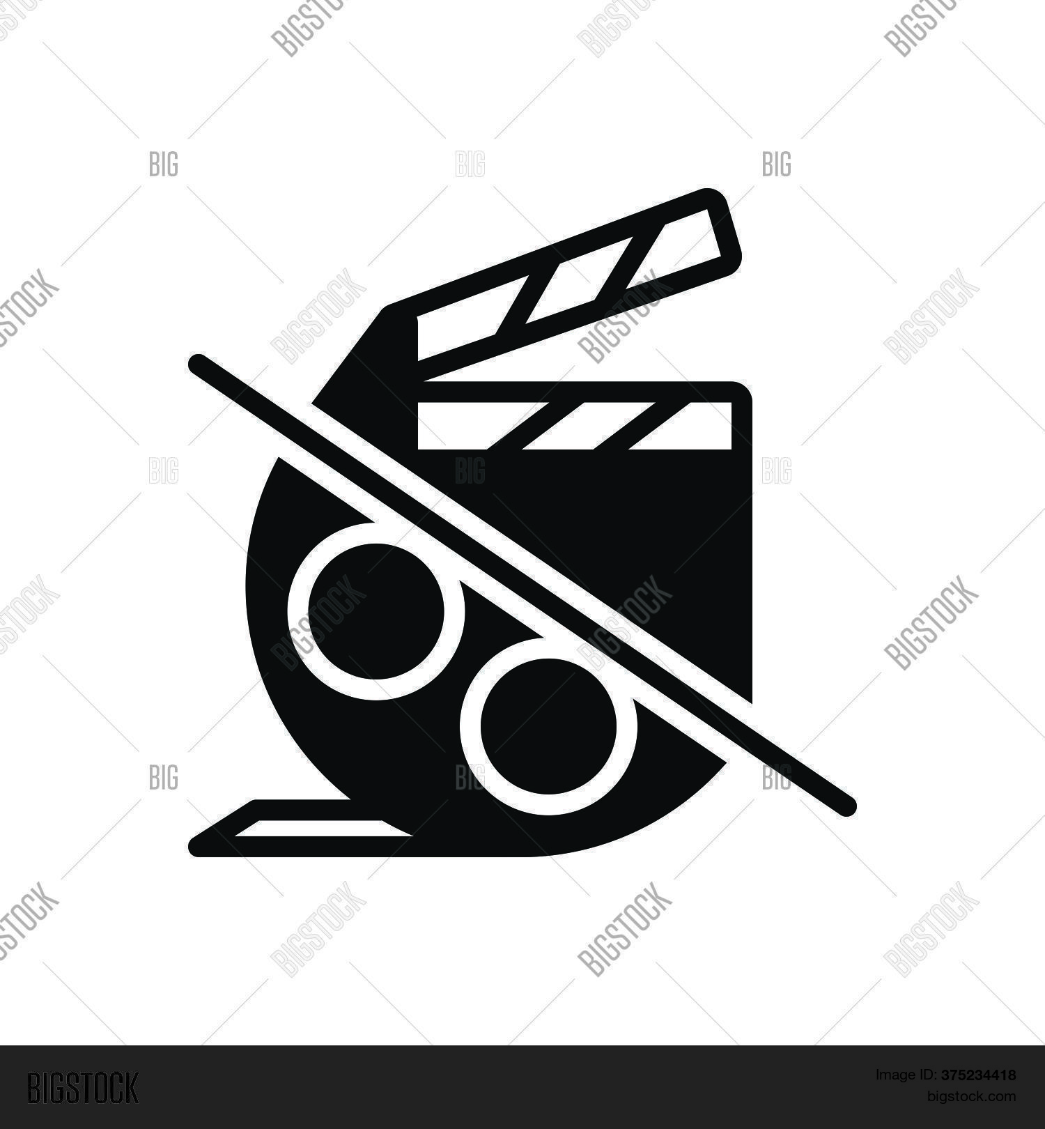 Black Solid Icon Film Vector & Photo (Free Trial) | Bigstock