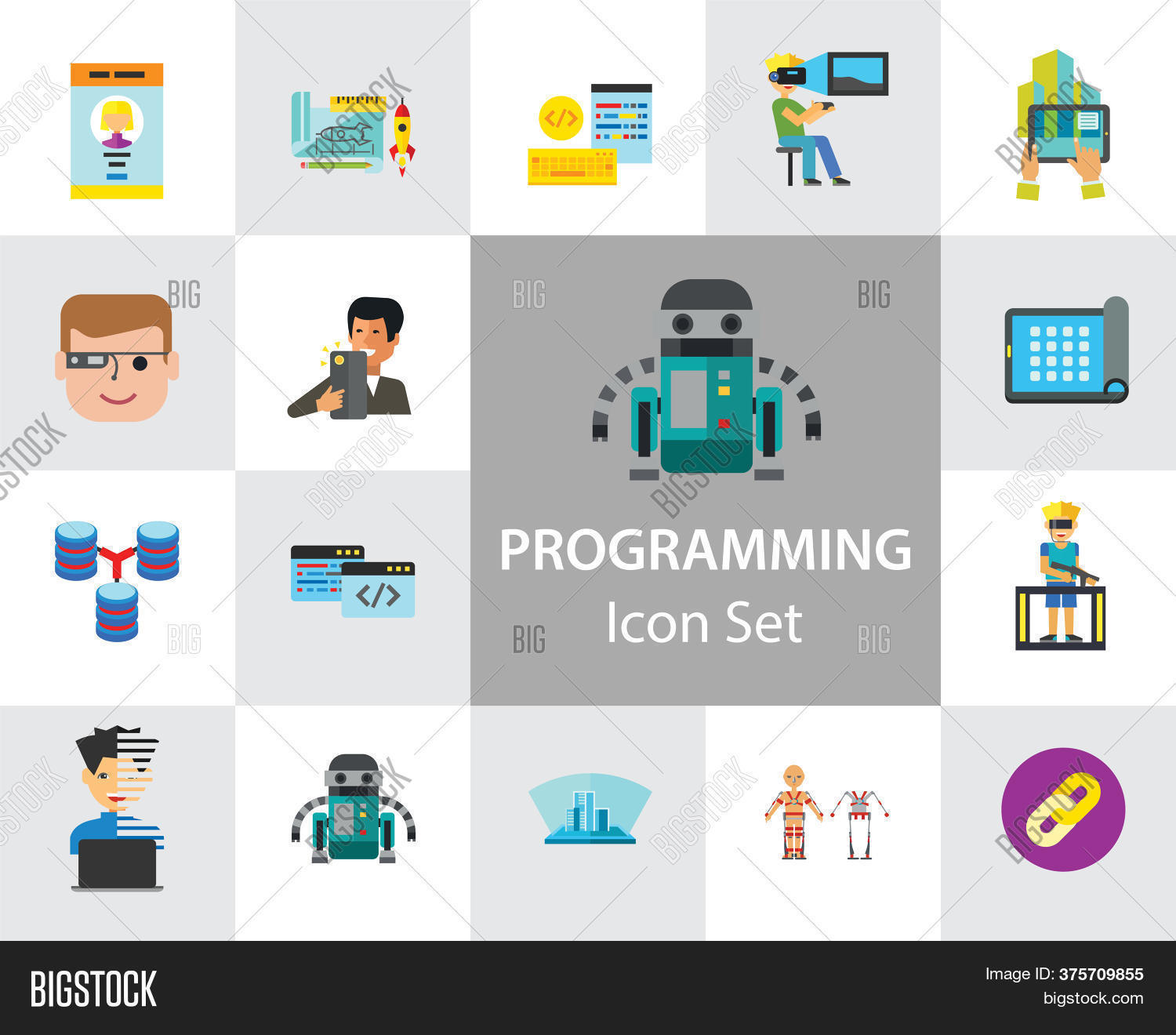 Programming Icon Set. Image & Photo (Free Trial) | Bigstock