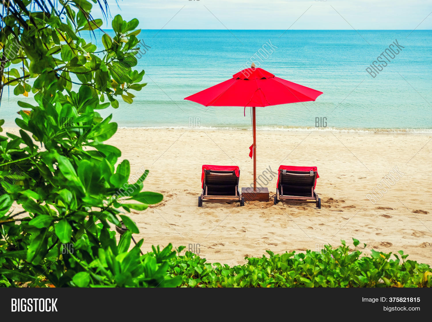 Red Umbrella On Beach Image & Photo (Free Trial) Bigstock