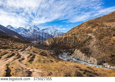Bhote River Valley. Nepal, Himalayan Mountains