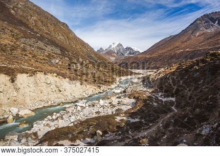 Bhote River Valley. Nepal, Himalayan Mountains