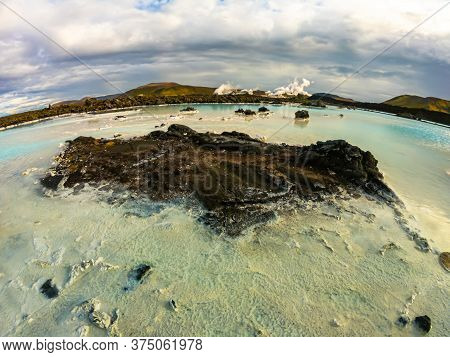 Geothermal Power Station At Blue Lagoon Iceland. Popular Tourist Attraction