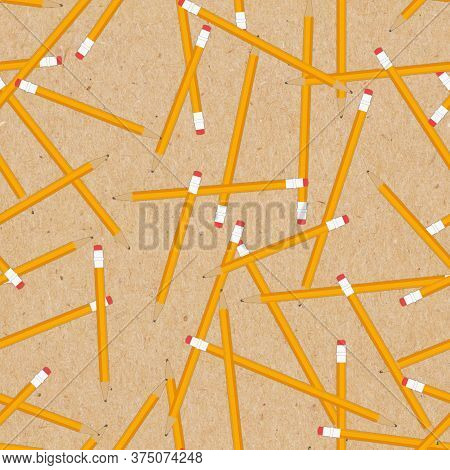 Illustration Yellow 2b Pencil Background That Is Repeat On Paper Texture 3d Illustration