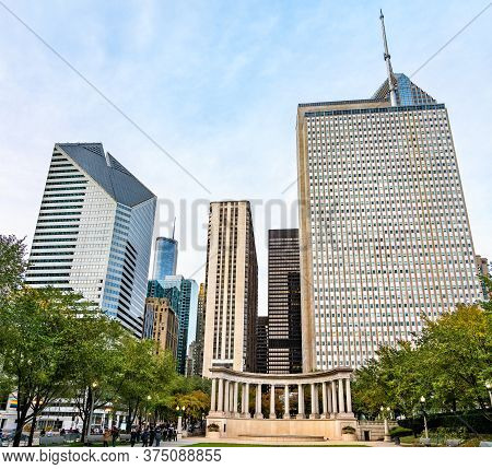 Millennium Monument Peristyle At Wrigley Square In Downtown Chicago - Illinois, United States