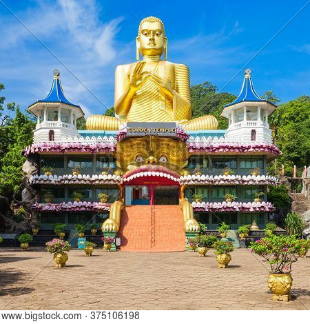Golden Temple Of Dambulla Or Dambulla Cave Temple Is A World Heritage Site Near Dambulla, Sri Lanka